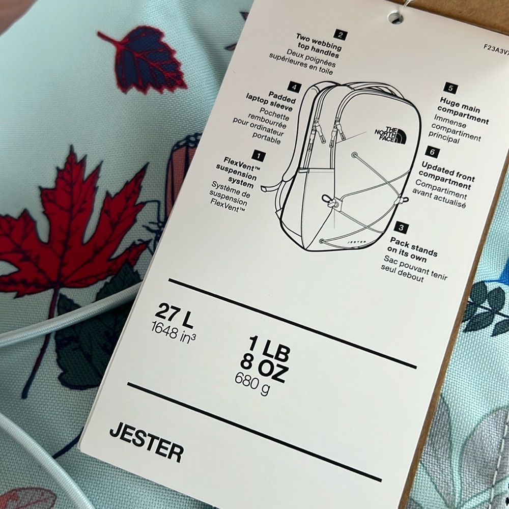 The North Face Women's Jester Icecap Blue Fall Wanderer Print Backpack Size 27L - Picture 5 of 8